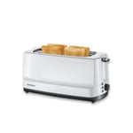 SEVERIN Grille-pain automatique 1400 W, Toaster compact 2 fentes jusqu'à 4 tranches, Grille-pain électrique avec réglage du degré de brunissage & fonction décongélation, blanc, AT 2234