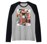 Vibrant Retro Arcade Machine Nostalgia Raglan Baseball Tee