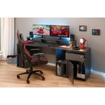 MARIO - Pack Bureau Gamer et Caisson Verouillable Anthracite