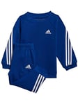 Adidas I FI 3S Jog FT Set Unisex Baby, Top : Team Royal Blue/White Bottom : Team Royal Blue/White, 3-4A