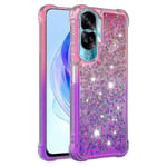 Gradient Stötsäkert cover för Honor 90 Lite 5g, Tpu Moving Glitter Phone case Pink Purple