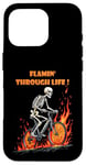 iPhone 16 Pro Funny skeleton bike ride Going through hell Biker skeleton Case