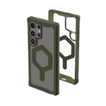 URBAN ARMOR GEAR UAG Designed for Samsung Galaxy S24 Ultra Case 6.8" Plyo Pro Ice/Olive, Magnetic Charging Anti-Yellowing Rugged Transparent Protective Cover