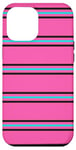 Coque pour iPhone 12 Pro Max Rose Bleu Noir Rayé Girly Esthétique Preppy Stripe