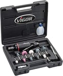 Vigor V6906 Mini kit de ponceuse à onglets 3-6 mm Vitesse de rotation par minute: 25000 Puissance : 185 W Poids : 0,31 kg Noir/rouge