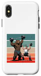 Coque pour iPhone X/XS Ours homme haltérophilie force entraînement fitness