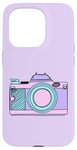 Coque pour iPhone 15 Pro Appareil photo aux couleurs pastel de la licorne Photographe