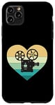 Coque pour iPhone 11 Pro Max Projecteur de cinéma en forme de cœur avec inscription « Ich liebe Kino »