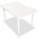 Table de Jardin Table d'extérieur en Plastique Meubles de Jardin Meubles d'extérieur 126 x 76 x 72 cm (L x l x H) Blanc [128]