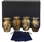 Eternal Harmony Cremation Urn for Human Ashes | Memorial Urn Carefully Handcrafted with Elegant Finishes to Honor Your Loved One | Adult Urn Large Size with Beautiful Velvet Bag (Small, Gold Milo)