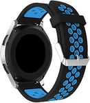 Abasic Strap compatible with Garmin Vivoactive 4 (45MM) / Legacy Saga Darth Vader (45MM) / Legacy Hero First Avenger (45MM) Watch Band, Replacement Adjustable Bracelet Silicone Sports Strap (22mm, Black and Blue)