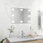 Doc&et² - Miroir mural sans cadre avec lampes led Rectangulaire Verre