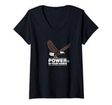 Womens #snirt White-tailed Eagle T-Shirt Power Is Your Hands Hoodie Saying V-Neck T-Shirt