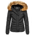 Elara Veste Matelassée d'hiver Femme Chunkyrayan MP19901 Black/Natur 34 (XS)