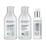 REDKEN - Routine Réparatrice - Shampoing + Après-Shampoing + Sérum - Renforce & Protège La Couleur - Sans Sulfates - Acide Citrique - Cheveux Abîmés - Acidic Bonding Concentrate