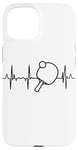 Coque pour iPhone 15 Ping Pong Tennis de table Heartbeat Heartline