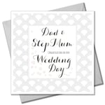 Wedding Card, Grey Circles, Dad & Step Mum Congratulations on your Wedding Day