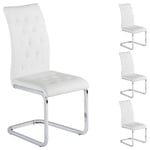 Idimex - Lot de 4 chaises chloe, en synthétique blanc