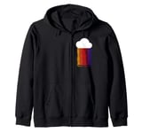 Cloud with Rainbow Rain Code Wave Zip Hoodie