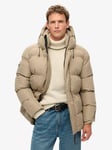 Superdry Hooded 5 Baffle Sports Puffer Jacket, Timber Wolf Brown