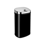 30L Kitchen Sensor Bin Automatic Waste Dustbin Home Office Chrome Lid Black Bin