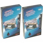 2X Omega 23022 VHS VCR Cassette Tape Video Recorder Head Cleaner System Wet /Dry