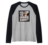 Follow the Orange Rabbit - Bitcoin Cryptocurrency Crypto Raglan Baseball Tee