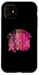 Coque pour iPhone 11 Ruban rose « Im A Survivor » pour la sensibilisation au cancer du sein