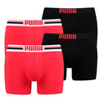 Puma Boxer Homme - Boxer À Logo Placé, Tous Les Jours, Pack De 2 Rouge Xl (X-Large)