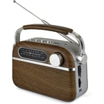 Lloytron N6403WD Vintage Style Bluetooth AM/FM Radio with Portable& Rechargeable