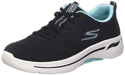 Skechers Women Go Walk Arch Fit – Unify Sneaker, Black Aqua, 3.5 UK