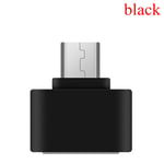 3pcs Micro Otg Adapter Type-c Male To Usb Female Converter Black