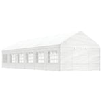 vidaXL Paviljong med tak vit 13,38x4,08x3,22 m polyeten Vit