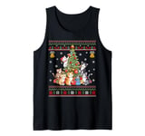 Cat Xmas Decoration Santa Cat Ugly Christmas Tree Tank Top