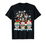 Christmas Sugar Skull On Tree Funny Santa Sugar Skull Gifts T-Shirt