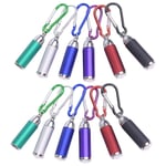 12PCS Utomhus Camping Ficklampa Mini Nyckelring Fackla Klättrings Hook Liten Fackla Aluminiumlegering Ficklampa för Hem Utomhus (Slumpmässig Färg)