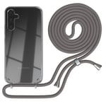 For Samsung Galaxy A34 phone case with strap cord Case chain Gray