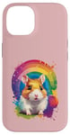 Coque pour iPhone 14 hamster accessoire drôle meme animaux anniversaire enfant multicolore