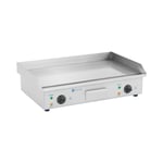 Royal Catering Dobbelt stegeplade - 73 cm glat 2 x 2200 W