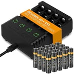 Venom Rechargeable Battery Charging Dock plus 20 x AAA Batteries