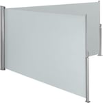 Auvent store lateral brise-vue paravent retractable gris Helloshop26