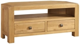 Curve Oak 2 Drawer Corner TV Unit