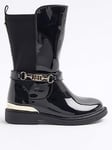 River Island Mini Patent Knee High Boots - Black, Black, Size 5 Younger