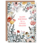 Granny Happy Birthday Card Summer Meadow Floral Garden Flowers Greeting Card