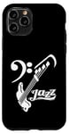 Coque pour iPhone 11 Pro Guitare basse Jazz Musicien