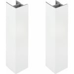 2x jonction de plinthe 150mm blanc brillant angle angulaire coin cuisine raccord connecteur pied de meuble profil pvc plastique finition