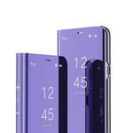 IMEIKONST Coque Compatible avec Samsung Galaxy A53 5G, Miroir Smart View Makeup Etui Stand Protecteur Housse Coque Etui à Rabat Coque pour Samsung Galaxy A53 5G. Flip Mirror: Purple QH