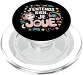 J'Entends Rien Je Joue Humour Gamer Jeux Vidéo Console Chat PopSockets PopGrip pour MagSafe