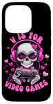 Coque pour iPhone 14 Pro V est pour les jeux vidéo Skull Headphones