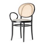 Gebruder Thonet Vienna - N. 0 Chair, Black C01, Woven Cane, Fabric Cat. D Coda 2 Col. 100 - Spisestoler - Front Design - Svart - Tre/Tekstilmateriale